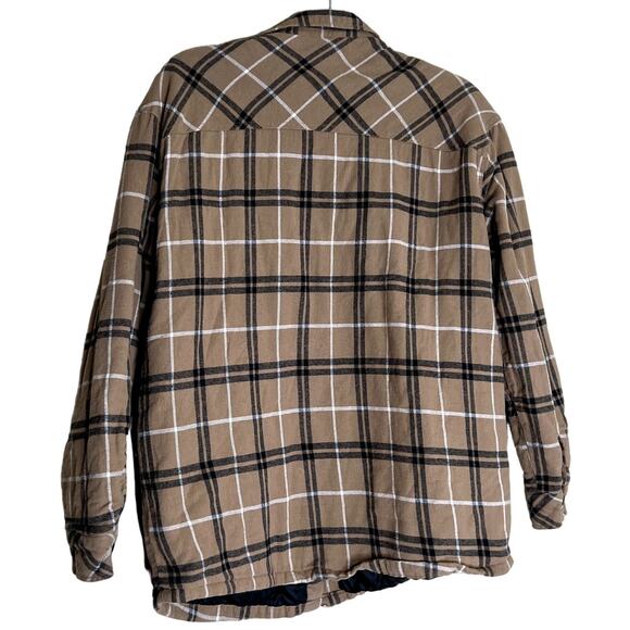Fivestar General Flannel Jacket Shacket Women XS Plaid BROWN Retro Cozy Winter - Picture 3 of 14